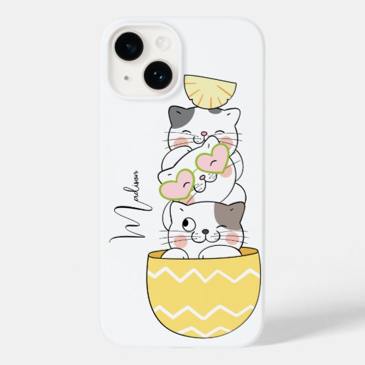 名前をカスタムするかわいい子猫 Case-Mate iPhoneケース (裏面)