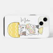 名前をカスタムするかわいい子猫 iPhoneケース (裏面横)