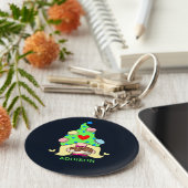 名前をカスタムするかわいい格言クッキーハットケーキハート キーホルダー (側面)