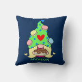 名前をカスタムするかわいい格言クッキーハットケーキハート クッション (裏面)