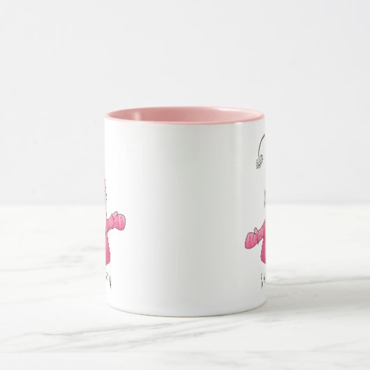 名前をカスタムするかわいい格言ピンククリスマス マグカップ (中央)