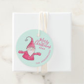 名前をカスタムするかわいい格言ピンクミントメリークリスマス フェイバータグ (インサイチュ)