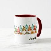 名前をカスタムするかわいい格言水色クリスマス マグカップ (正面右)