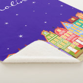 名前をカスタムするかわいい漫画ナイトタウンシェルパブランケット シェルパブランケット (3/4)