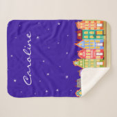 名前をカスタムするかわいい漫画ナイトタウンシェルパブランケット シェルパブランケット (正面(横))