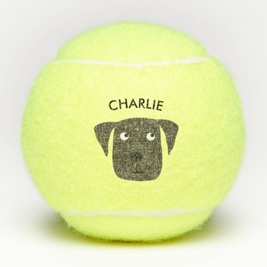 名前をカスタムするかわいい犬 テニスボール (正面)