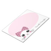 名前をカスタムするかわいい猫顔 ノートパッド (アングル)