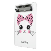 名前をカスタムするかわいい猫顔 ミニクリップボード (アングル2)