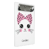 名前をカスタムするかわいい猫顔 ミニクリップボード (アングル)