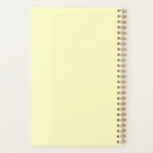 名前をカスタムするかわいい白猫オンイエロー プランナー手帳 (裏面)