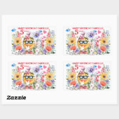 名前をカスタムするかわいい絵文字キャラクター誕生日 長方形シール (シート)