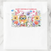 名前をカスタムするかわいい絵文字キャラクター誕生日 長方形シール (バッグ)