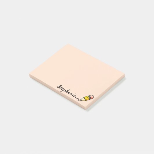名前をカスタムするかわいい鉛筆新学期エレメンタリー ポストイット (アングル)