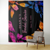 名前をカスタムするかわいらしのカラフル葉ブライダルシャワー タペストリー (インサイチュ)