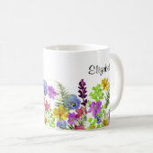 名前をカスタムするかわいらしの花 コーヒーマグカップ (正面右)