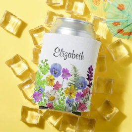 名前をカスタムするかわいらしの花 缶クーラー