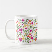 名前をカスタムするかわいらしカラフルガーリーフローラマググ コーヒーマグカップ (左)