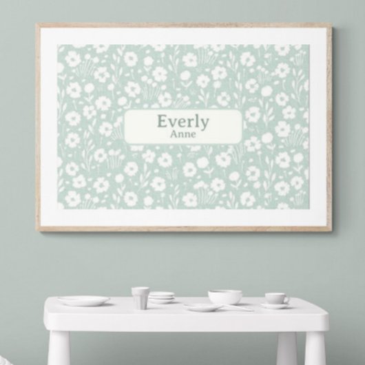 名前をカスタムするかわいらしデコール子供部屋ガールズルーム ポスター