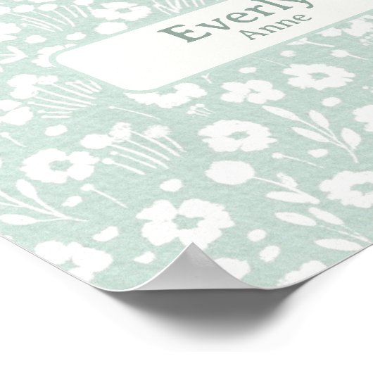 名前をカスタムするかわいらしデコール子供部屋ガールズルーム ポスター (角)