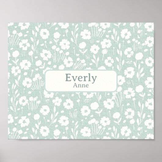 名前をカスタムするかわいらしデコール子供部屋ガールズルーム ポスター (正面)