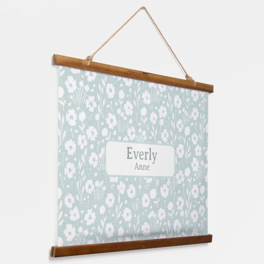 名前をカスタムするかわいらしデコール子供部屋ガールズルーム 吊り下げ型タペストリー (傾斜あり)