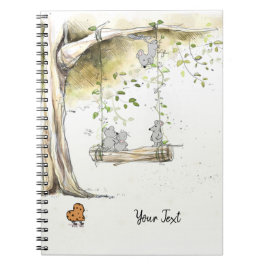 名前をカスタムするかわいらしネズミ ノートブック