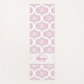 名前をカスタムするかわいらしピンク70s紙吹雪レースマンダラ ヨガマット (正面)