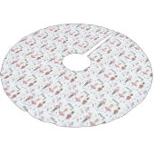 名前をカスタムするくるみクラッカーバレエバレリーナクリスマス ブラッシュドポリエステルツリースカート (アングル)