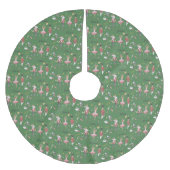 名前をカスタムするくるみクラッカーバレエバレリーナクリスマス ブラッシュドポリエステルツリースカート (正面)