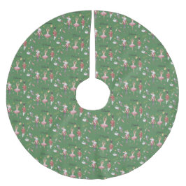 名前をカスタムするくるみクラッカーバレエバレリーナクリスマス ブラッシュドポリエステルツリースカート