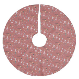 名前をカスタムするくるみクラッカーバレエバレリーナクリスマス ブラッシュドポリエステルツリースカート