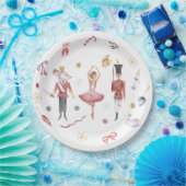 名前をカスタムするくるみクラッカーバレエバレリーナクリスマス ペーパープレート (パーティー)