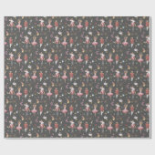 名前をカスタムするくるみクラッカーバレエバレリーナクリスマス ラッピングペーパー (フラット)