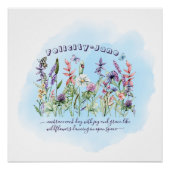 名前をカスタムすることわざ引用文バタフライワイルドフラワー ポスター (正面)