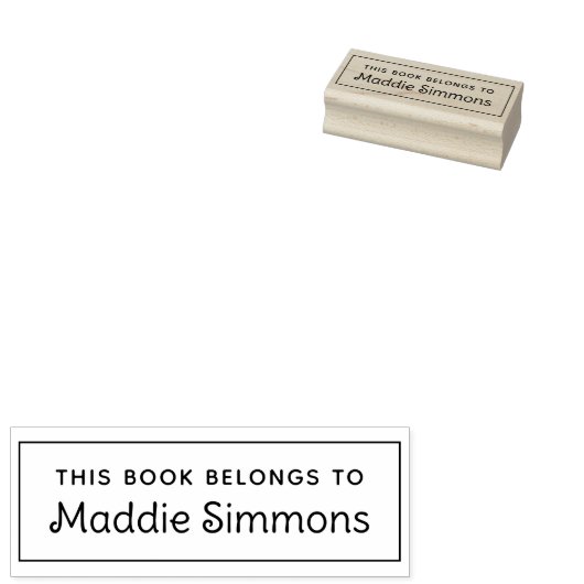名前をカスタムするこの本はキッズライブラリーに属している ラバースタンプ (押印)