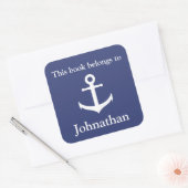 名前をカスタムするこの本は蔵書票シールだ スクエアシール (封筒)