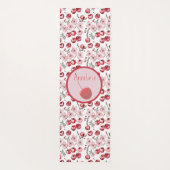 名前をカスタムするさくらんぼブロッサムウォーターカラー ヨガマット (裏面)