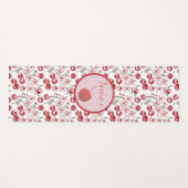 名前をカスタムするさくらんぼブロッサムウォーターカラー ヨガマット (正面(横))