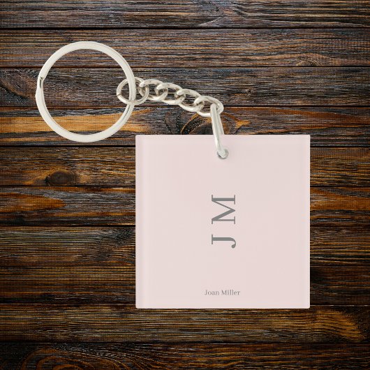 名前をカスタムするとイニシャルはモダンほとんどピンク キーホルダー