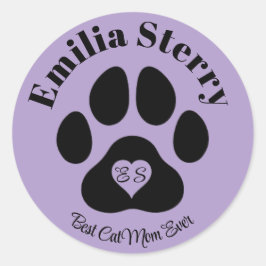 名前をカスタムするとイニシャルペット好きのステッカー ラウンドシール
