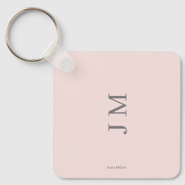 名前をカスタムするとイニシャルミニマリストがかろうじてピンク キーホルダー