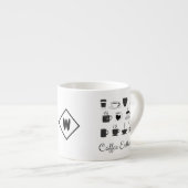 名前をカスタムするとイニシャル | 小さな断熱コーヒー エスプレッソカップ (正面右)
