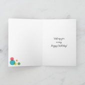 名前をカスタムするとエイジボーイズ水玉模様フォト誕生日 カード (内部)