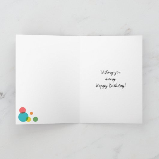 名前をカスタムするとエイジボーイズ水玉模様フォト誕生日 カード (内部)