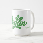名前をカスタムするとカラービーガン コーヒーマグカップ (正面右)
