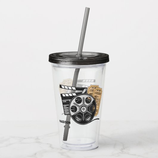 名前をカスタムするとカラームービー アクリルタンブラー (裏面)