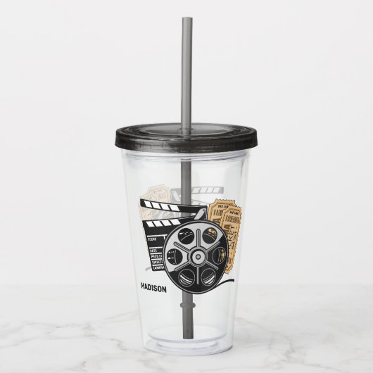 名前をカスタムするとカラームービー アクリルタンブラー (正面)