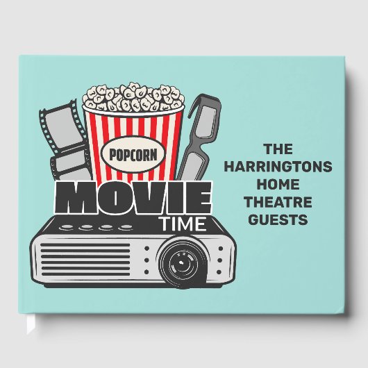 名前をカスタムするとカラームービー ゲストブック (正面)