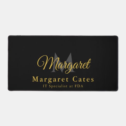 名前をカスタムするとタイトルとモノグラム – デスクマット (正面)