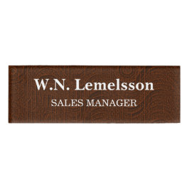 名前をカスタムするとタイトルブラウンレザーのようなテクスチャ 名札